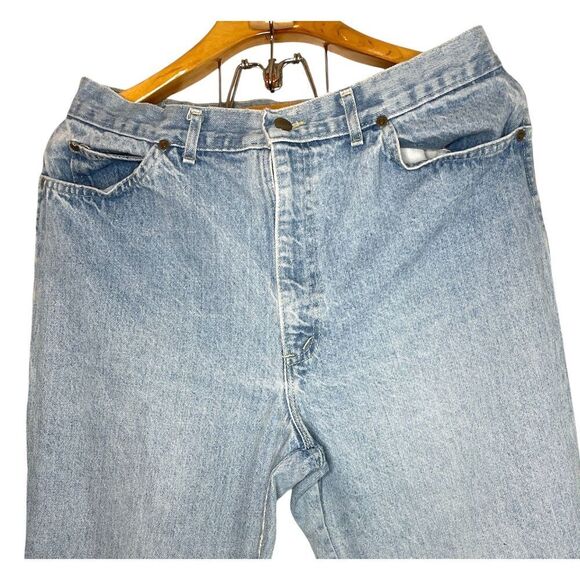 Vintage Denim Plus Size Chic High Rise Straight Taper Pleated "Mom" Jeans Sz: 34 - Picture 5 of 6